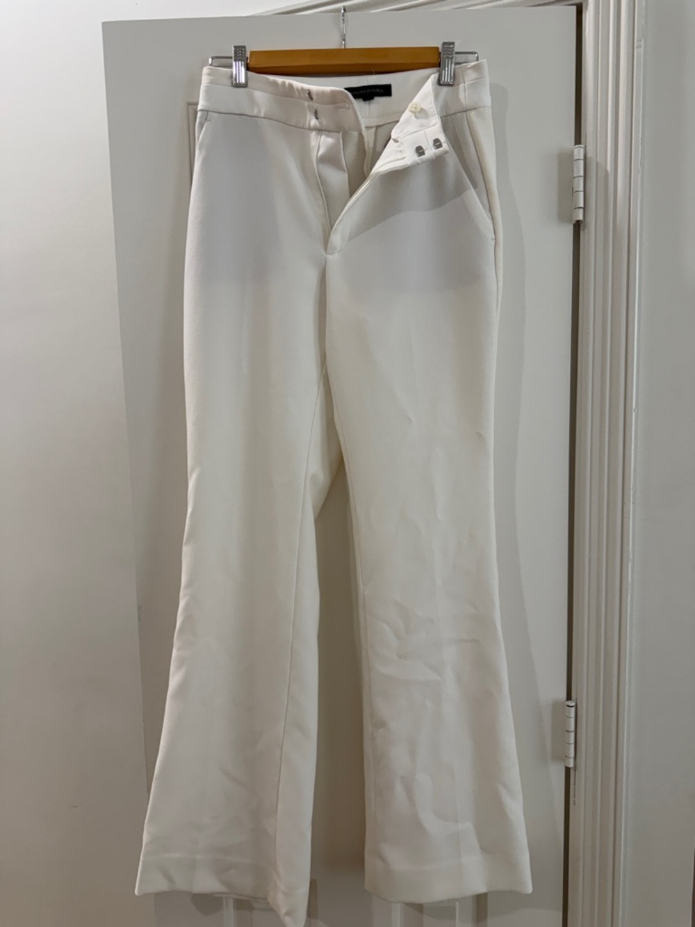 Banana Republic Cream Wide-Leg Trousers